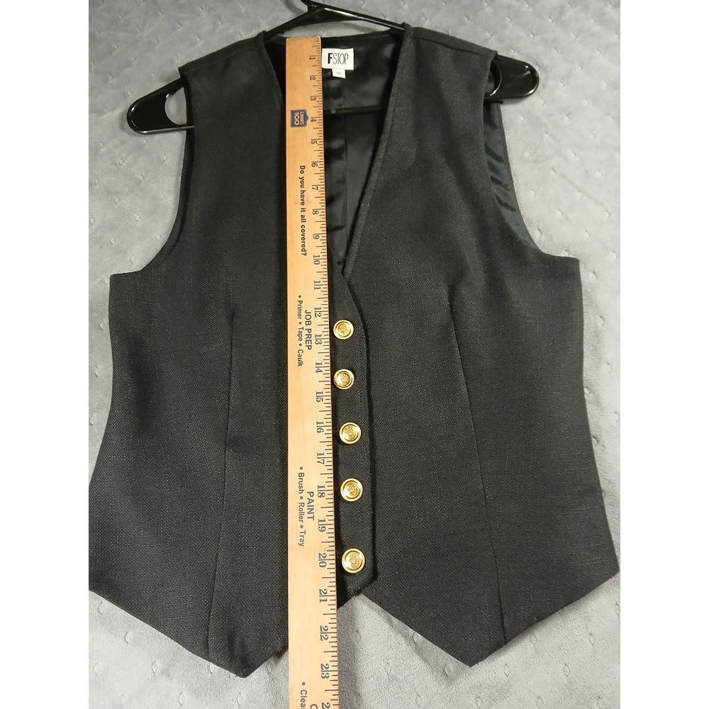FSTOP Vintage 80/90s S Black Tailored Vest. Corporate fashion. Quiet Luxury. USA - Picture 6 of 9
